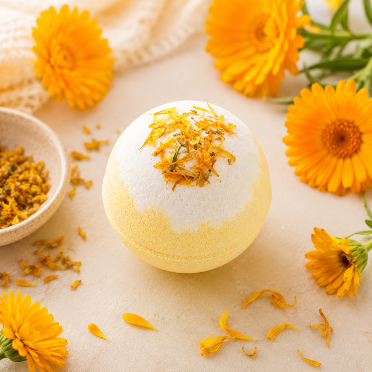 calendula bath bomb